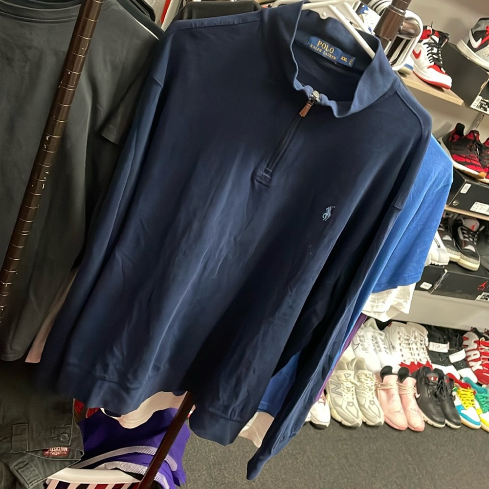 Men’s Ralph Lauren Polo Pullover Used Sz XXL Blue Zipper